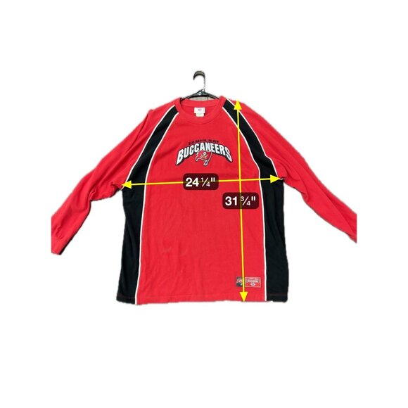 Tampa Bay Buccaneers Long Sleeve Red Black NFL Shirt 2XL VF Imagewear Cotton - Picture 8 of 9